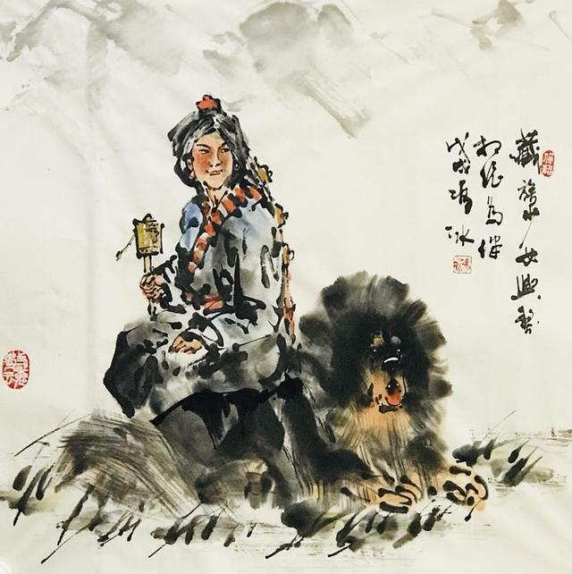 中国画犬第一人冯冰犬画演绎“灵犬”旺财传说！